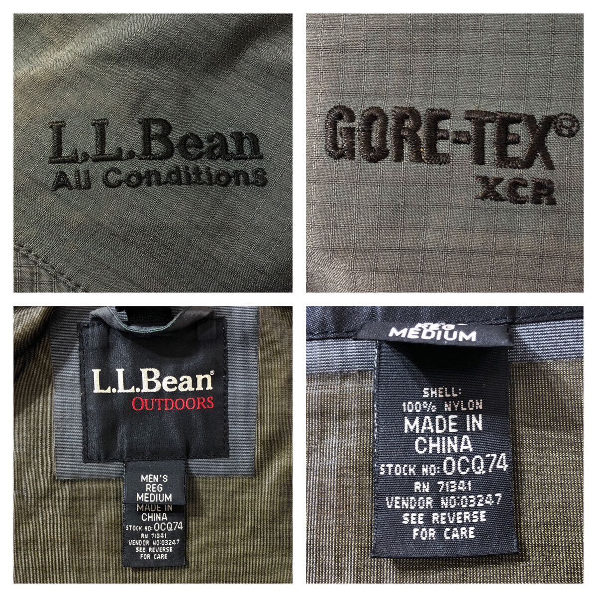 難あり ● L.L.Bean エルエルビーン ● GORE-TEX ゴアテックス ロゴ 刺繍 ナイロン マウンテン パーカ グレー M_画像5