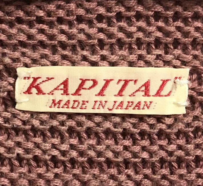 ■ KAPITAL キャピタル ■ 4ボタン リブ編み コットン ニット ジャケット ライトボルドー 3_画像4
