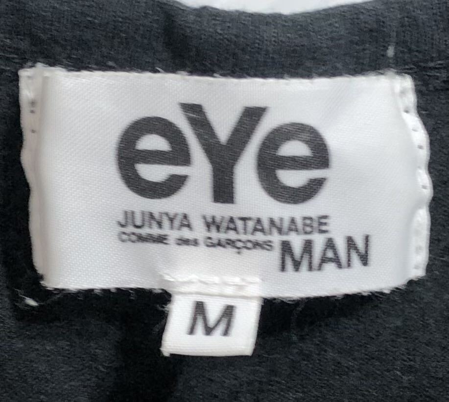 ■ eYe JUNYA WATANABE MAN アイ ジュンヤ ワタナベ マン コムデギャルソン ■ ビッグ eYe ロゴ プリント 半袖 Tシャツ ブラック M_画像4