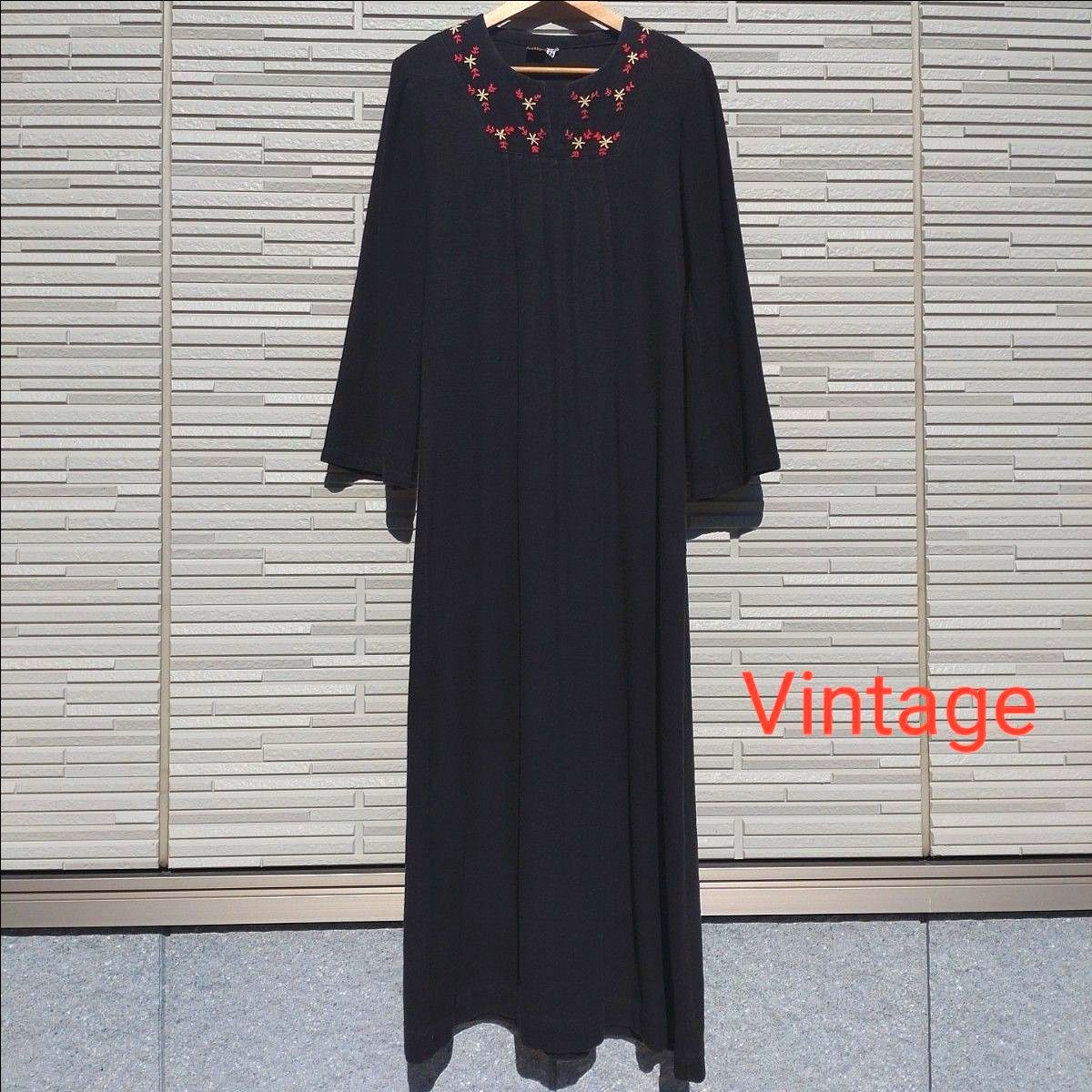 【70'S・Vintage】INDIAN COTTON LONG DRESS