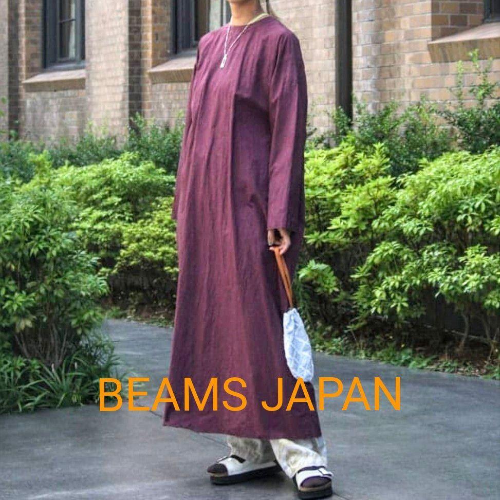 【送料無料・BEAMS JAPAN】フットボールワンピース BORDO