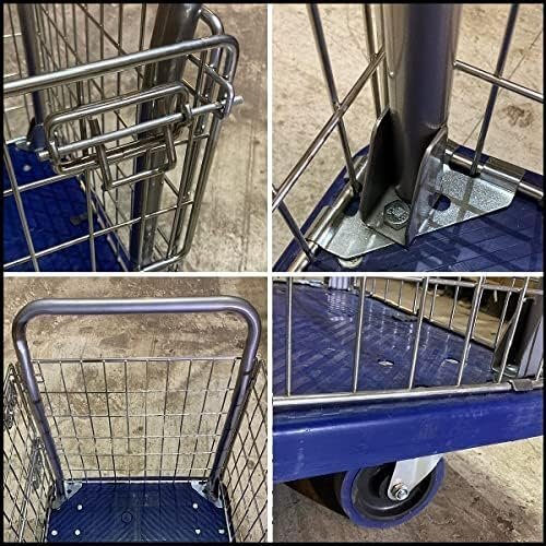  basket push car mesh pcs vehicle sleeve wire‐netting attaching transportation car basket attaching resin push car 400kg push car basket folding 