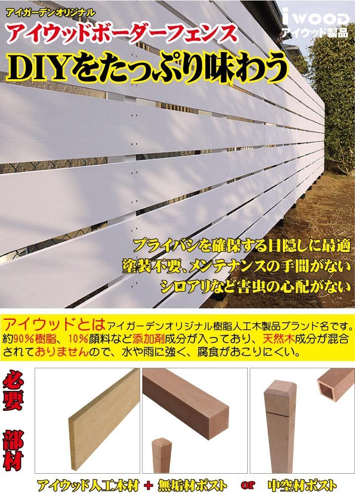 igarden●アイウッド●ボーダーフェンス 板材 1800mm×120ｍｍ×11mm 1枚●ブラック●樹脂製●人工木●柵●仕切り●境界●幕板●DIY_画像2