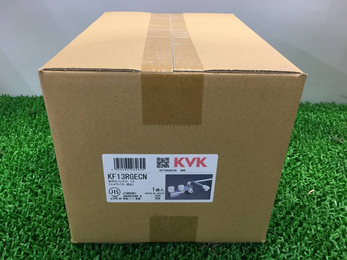 【未使用品】KVK デッキ型2ハンドルシャワー(右側シャワー)190mmパイプ付 KF13RGECN 白 / IT3TI526QOYL_画像1