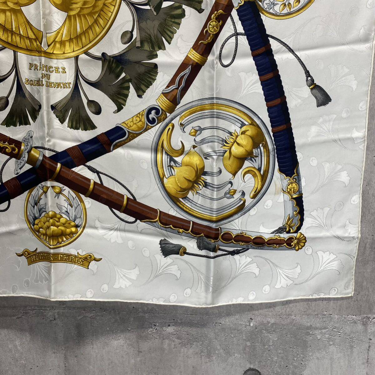 HERMES エルメス スカーフ DAIMYO PRINCES DU SOLEIL LEVANT 大名日出る国の皇子 シルク P1552_画像4