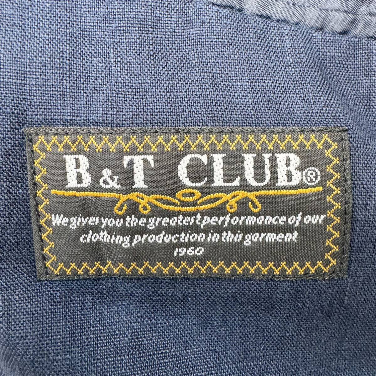 希少3XL◎リネン◎B&T CLUB ICHITEKI テーラードジャケット 大きいサイズ 4L 2B シングル メンズ 麻　背抜き 春夏 ビジネス ネイビー 紺色_画像7