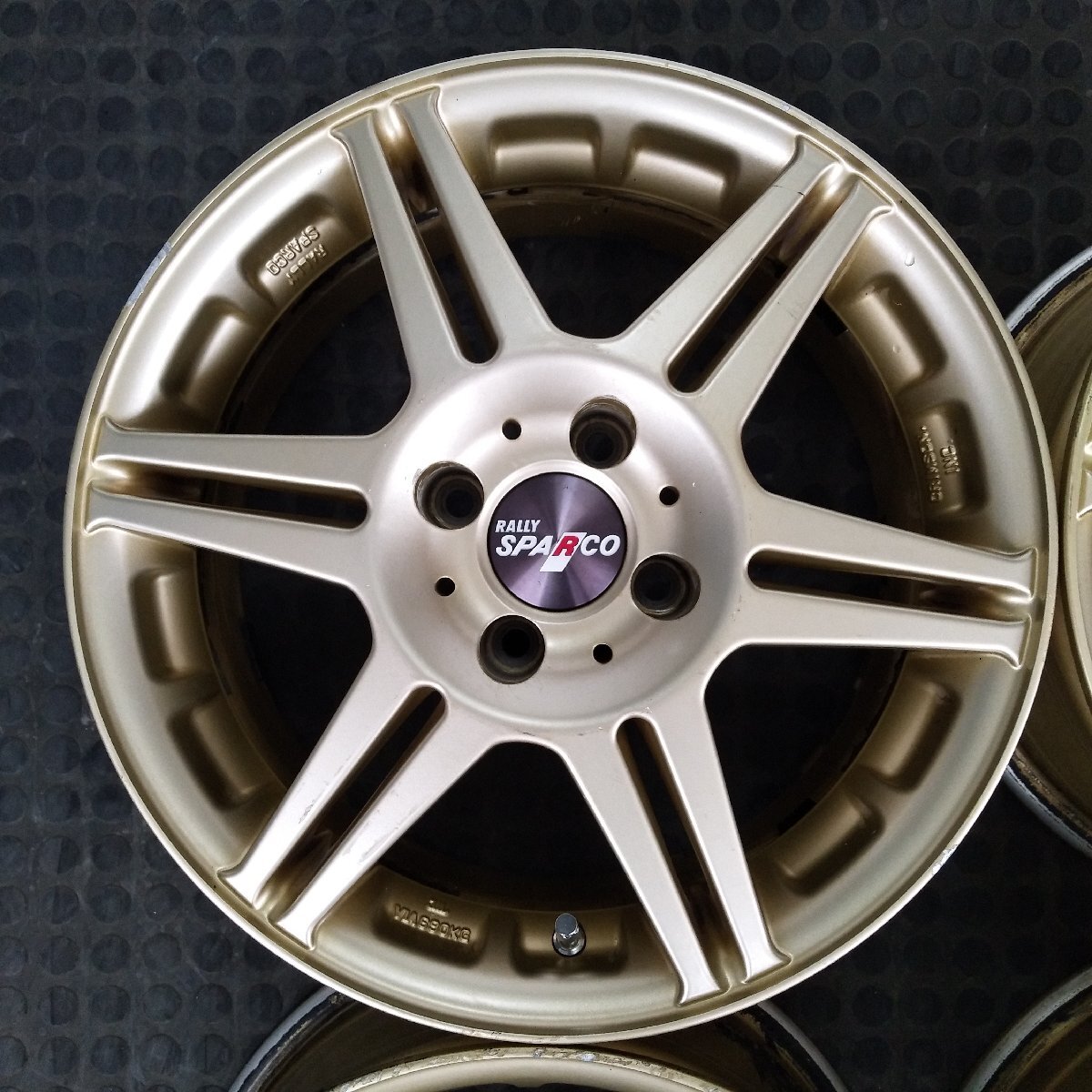 管理番号：A5-8【4本価額】【15x6.5J 4x100 ET+35 ハブ73】CRIMSON RALLY SPARCO・シビック ロードスター等・適格請求書発行可能_画像6