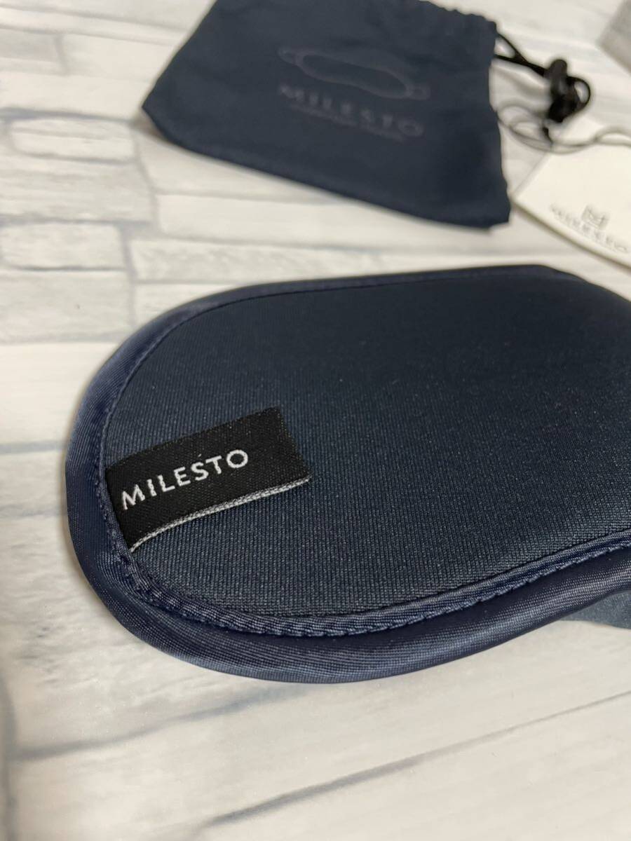 未使用/タグ付き【MILESTO ミレストの洗えるアイマスク2個】旅行 安眠 赤色 紺色 収納袋付き 収納ポーチ ウォッシャブル トラベルグッズ