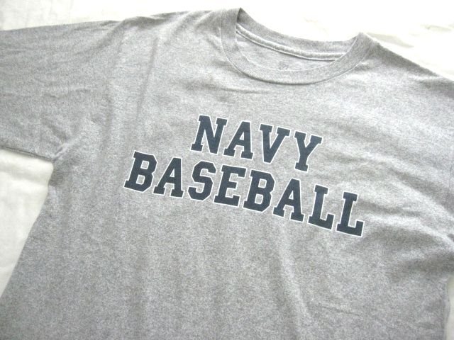 USA製 NAVY BASEBALL TシャツL　霜降りグレー　USA古着　アメリカ古着_画像1