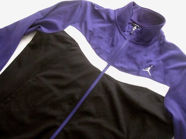 NIKE ナイキ ジョーダンブランドAEROFLY WARM UP JACKETトラックトップジャージ 黒×紫 L_画像1