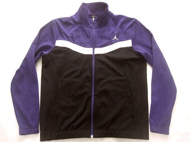 NIKE ナイキ ジョーダンブランドAEROFLY WARM UP JACKETトラックトップジャージ 黒×紫 L_画像2