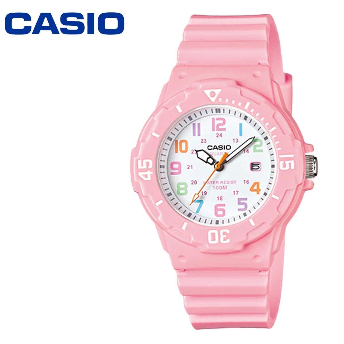 カシオ CASIO LRW200H ピンクマルチカラー 女性用 子供用 腕時計 レディース キッズ 女の子 カレンダー アナログ 防水 軽量_画像1
