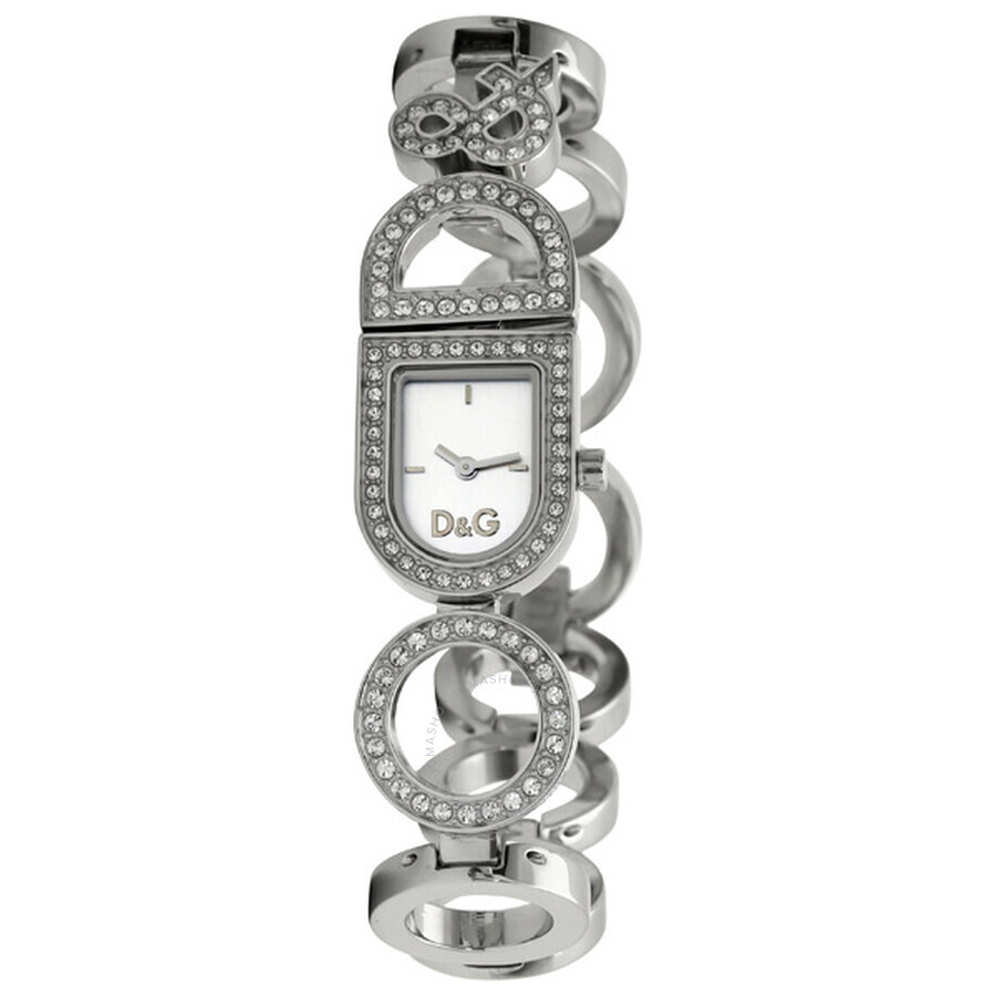  outlet unused D&G Dolce & Gabbana Dolce & Gabbana Dolce&Gabbana lady's wristwatch for women crystal bracele silver 