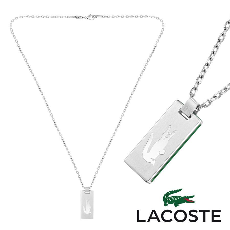 ラコステ LACOSTE ネックレス アクセサリー ペンダント 2040079 プレート シルバー カジュアル 男性 メンズ わに ワニ 316L ステンレス_画像1