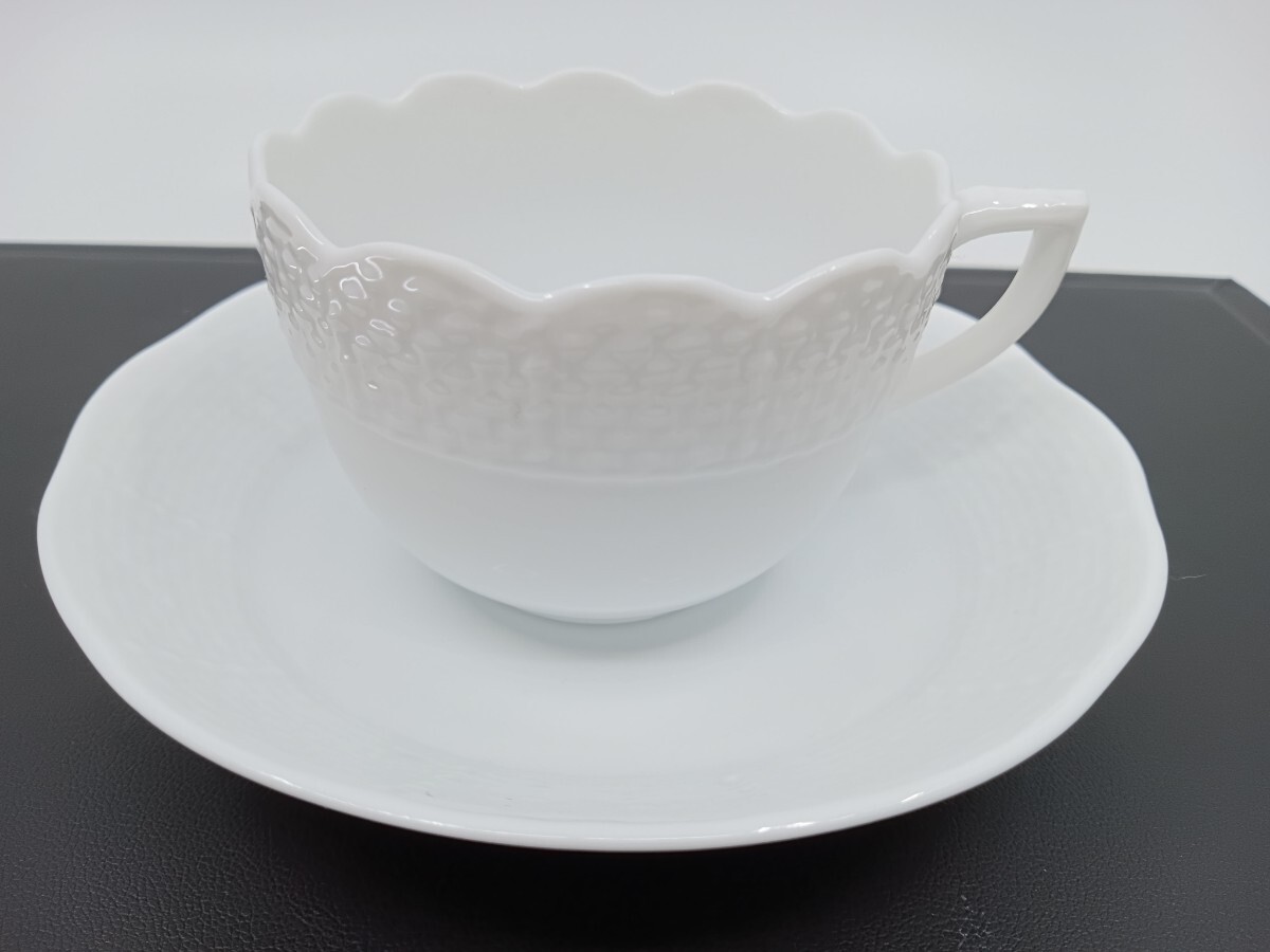[ ultimate beautiful goods ]HEREND Herend ba lock white small cup & saucer 4 customer 