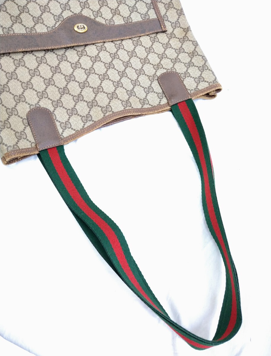 GUCCI グッチ ショルダーバッグ シェリーライン GG ヴィンテージ 89・02・003 BAG オールドグッチ ☆Lh4.20_画像8