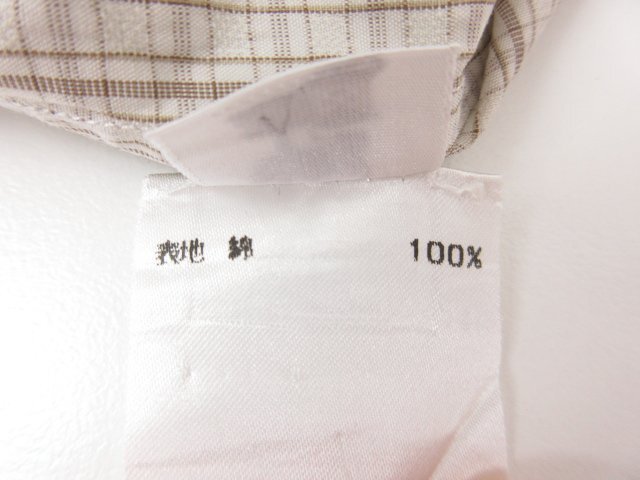  super-beauty goods [ fly FRAY] cotton material button down check pattern long sleeve shirt ( men's ) size37 gray ju series × white made in Italy #31MK3162#