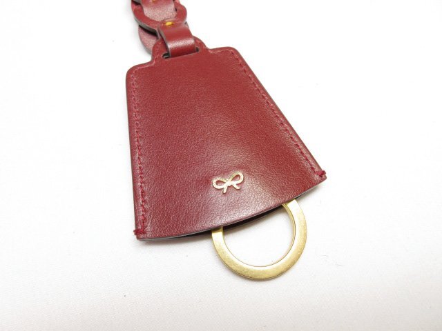 HH unused [ Anya Hindmarch ANYA HINDMARCH] leather key charm bag charm ( lady's ) bordeaux gradation #7LE3696