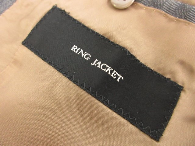 【RING JACKET リングヂャケット】 ウール シングル2ボタン スーツ (メンズ) size44 グレー系 ストライプ織柄 NU021F03B ■28RMS8632■_画像9