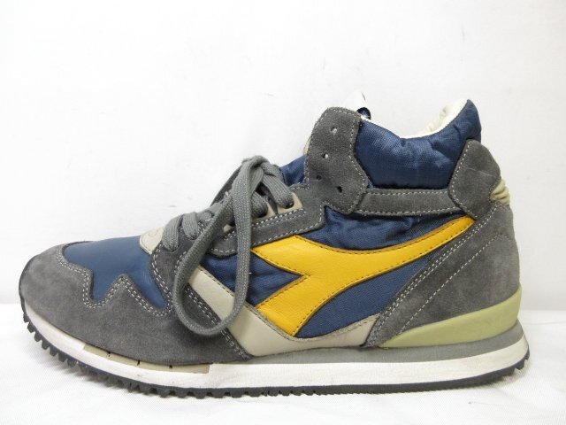 未使用 【ディアドラ ヘリテージ diadora HERITAGE】 161890-60033 コンビレザー ハイカットスニーカー (メンズ) size27 紺 ■15MZA5464■_画像6