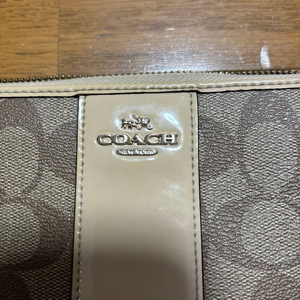 訳あり　COACH コーチ 長財布 シグネチャー ラウンドファスナー長財布