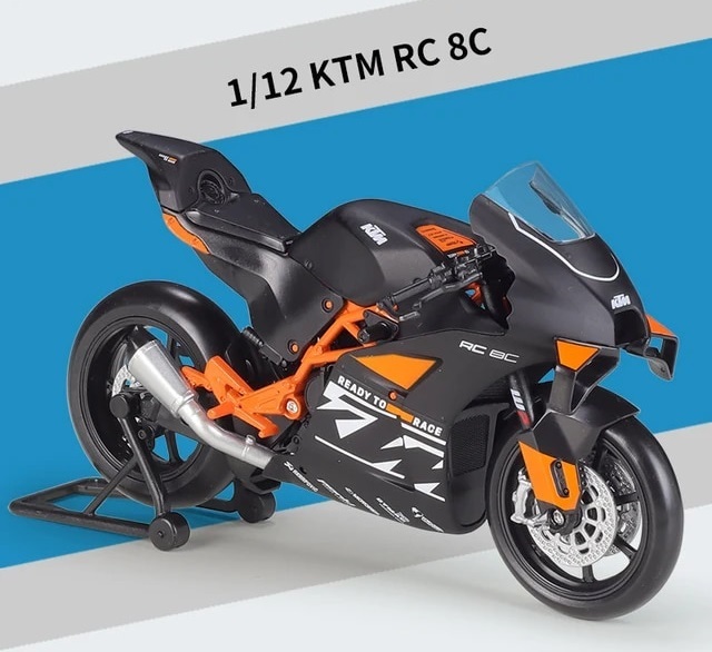 完成品 合金 ダイキャス 2色選択 バイク 1/12スケール KTM RC 8C ミニカー ミニチュア オートバイ ブラック オレンジ 完成品 H035_画像1