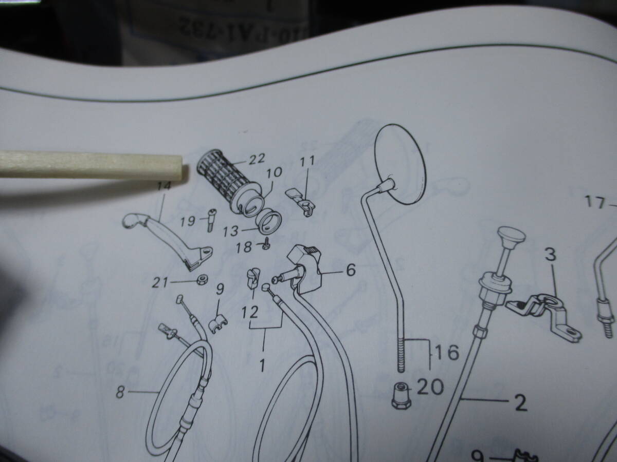 ダックス 6v 純正 ＳＴ50 ＳＴ70 グリップ左右 キックゴム チェンジゴム 3点セット ホンダ純正部品の画像2