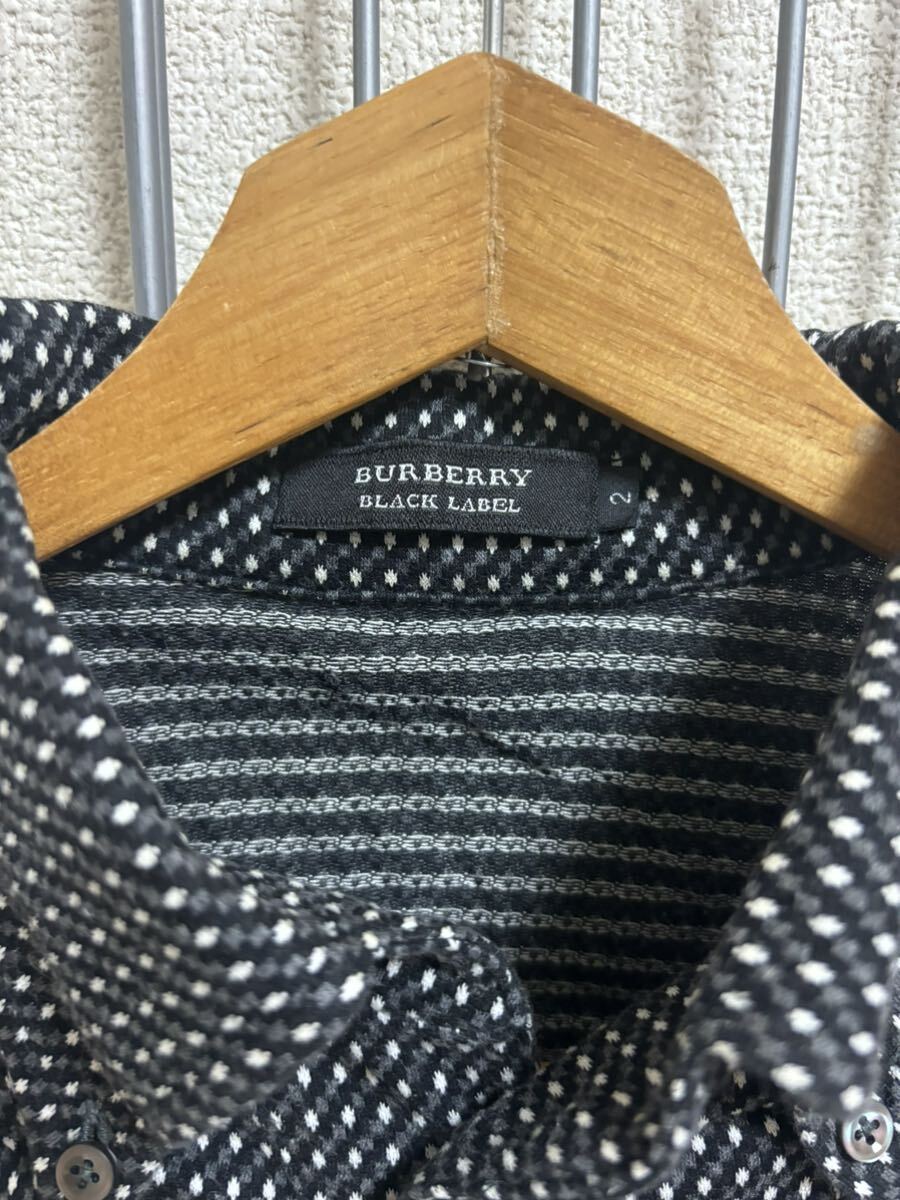 ［BURBERRY BLACK LABEL］バーバリーブラックレーベル　ポロシャツ 半袖　2 ブラック系　Y3034_画像3