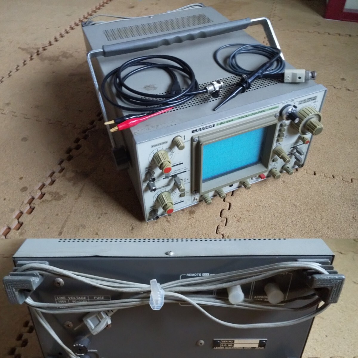 ★LEADER LBO-524 OSCILLOSCOPE 35MHz オシロスコープ&プローブ&オシレーター209A★_画像2