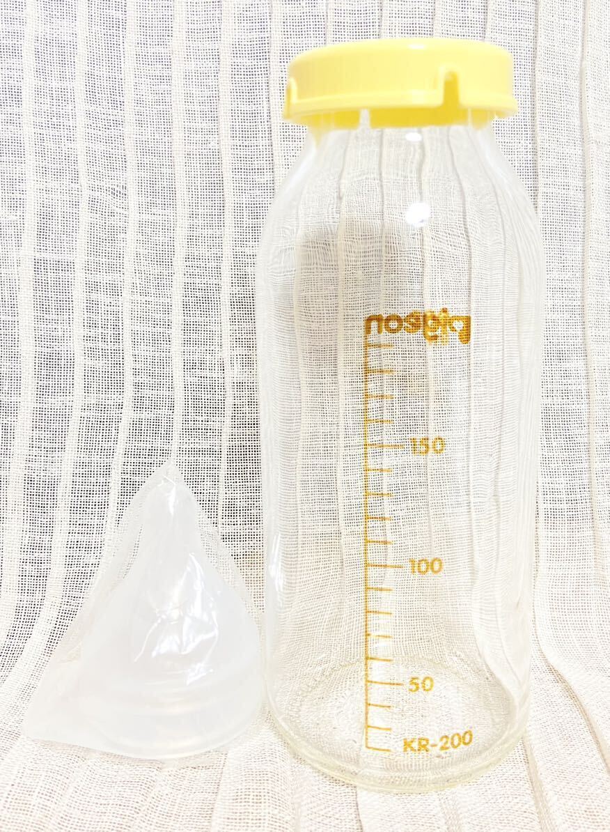 新品、未使用 母乳実感 直付け哺乳瓶+乳首+KRキャップセット 200ml（一般新生児用）母乳パッド ピジョン ChuChu_画像2