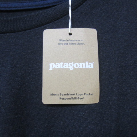 新品 37655 XL 黒 ボードショーツ ロゴ ポケット Tシャツ パタゴニア