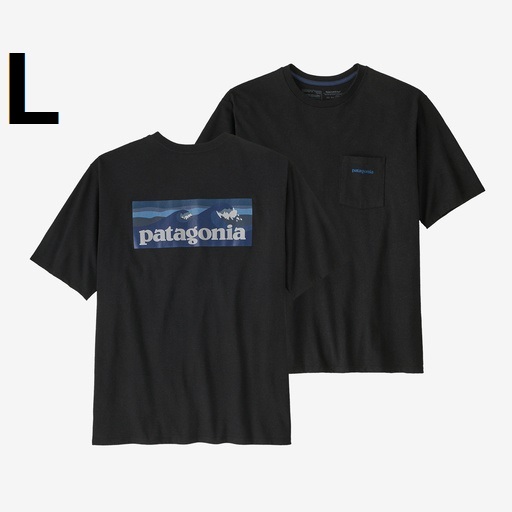 新品 37655 L 黒 ボードショーツ ロゴ ポケット Tシャツ パタゴニア