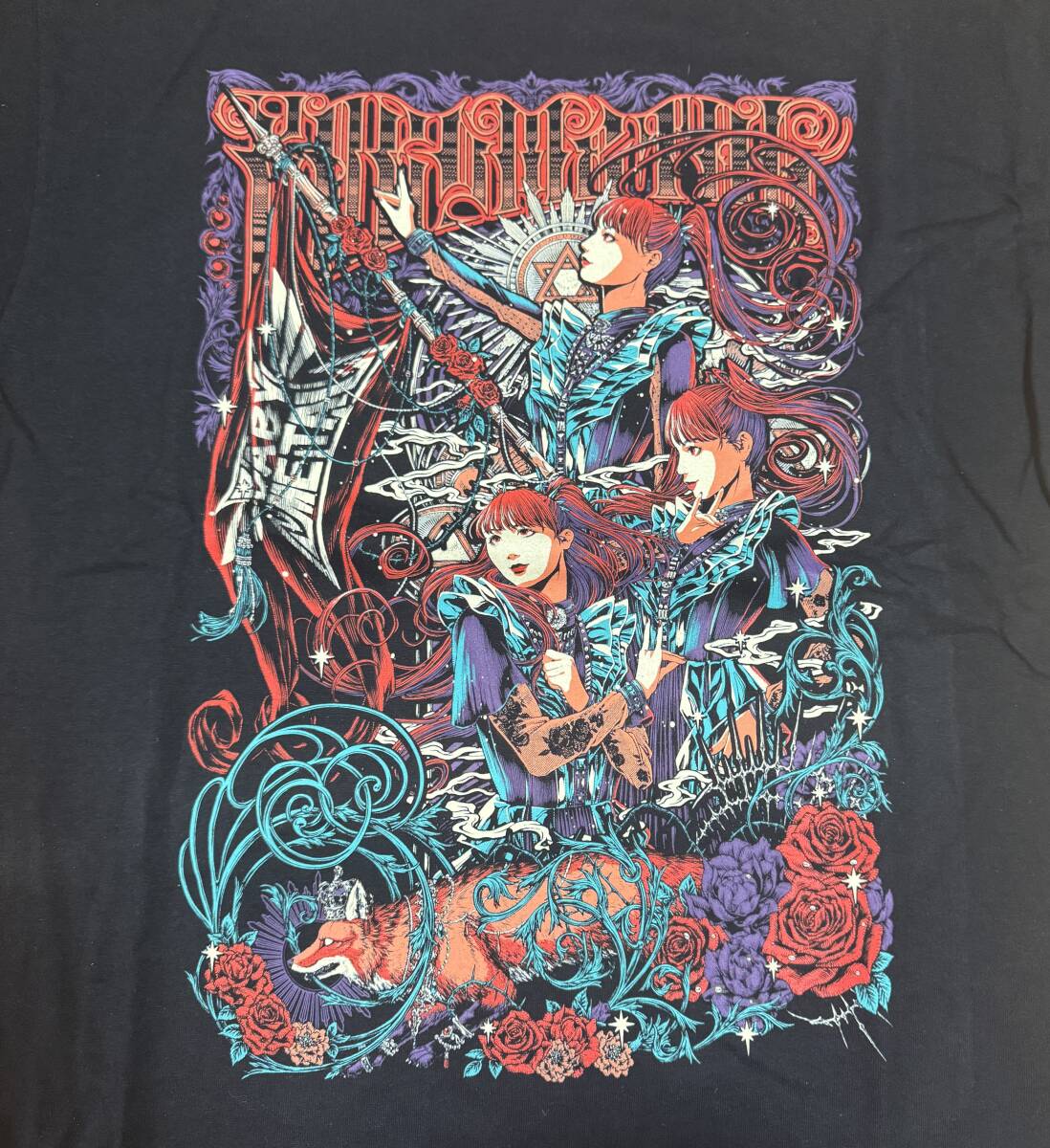 [ новый товар ]BABYMETAL BABYKLOK TOUR товары [METAL MARCH]TEE L размер / за границей America US Tour футболка bebimeta baby metal ребенок металл 