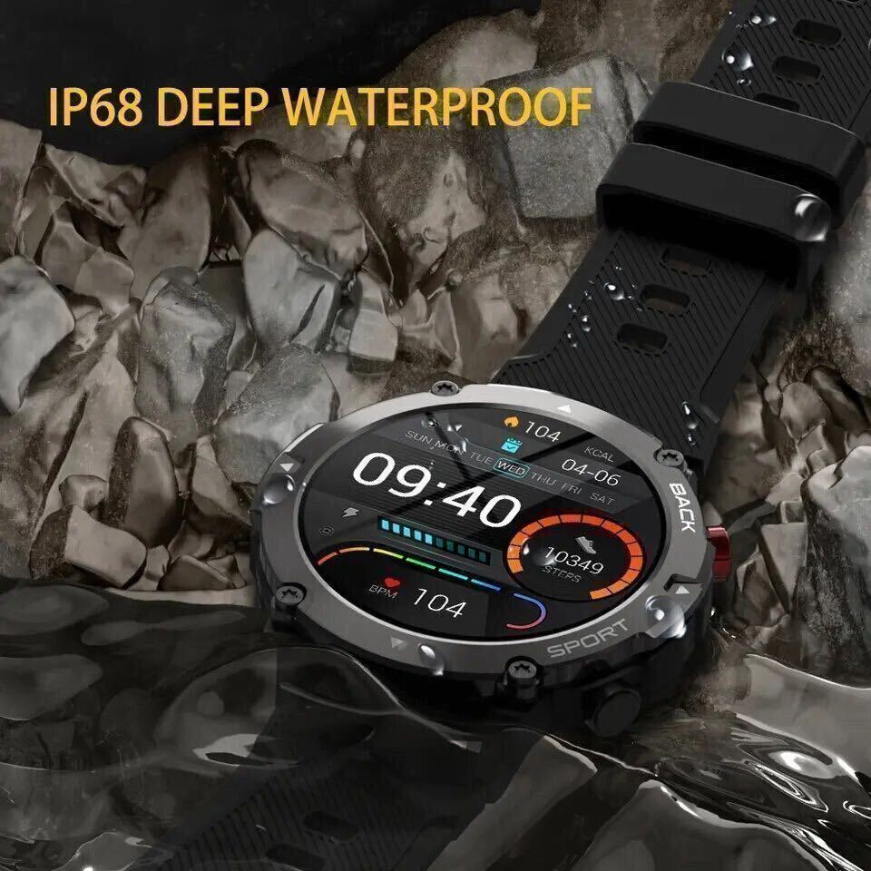 [1 jpy ~ the first period sapo] smart watch is possible to choose 2 color AI sound telephone call function message army for standard robust waterproof sport heart rate meter blood pressure . number motion sleeping 