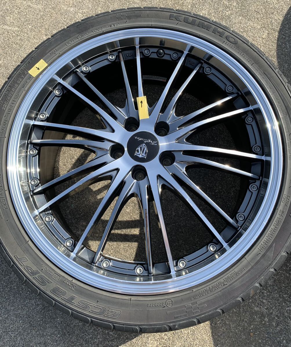 【 アルミホイール タイヤ 4本セット 18インチ 225/40ZR18 5H PCD100 7J Traffic star 中古品 】 ZVW30 30系 プリウス_画像5