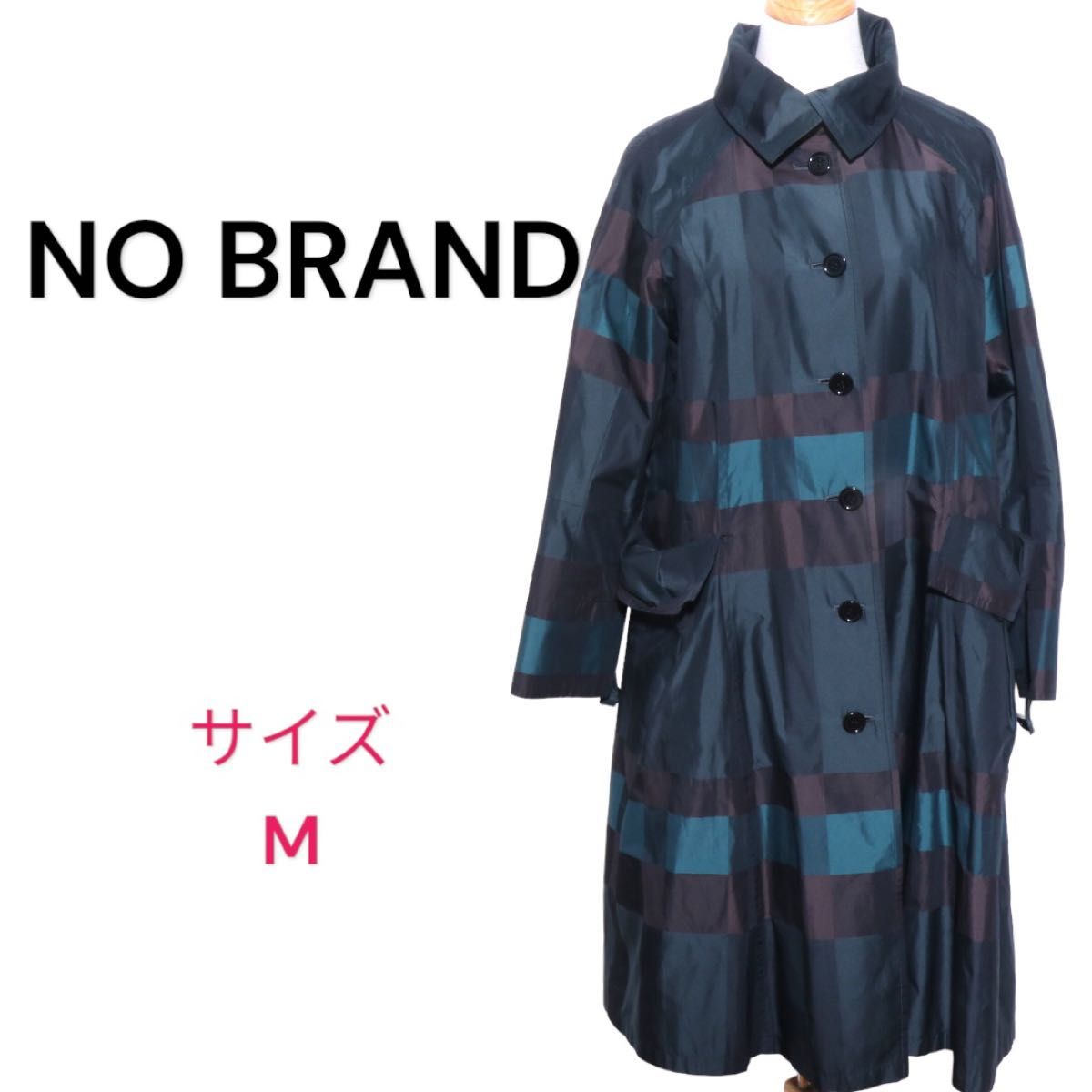 美品★NO BRANDトレンチコート スプリングコート チェック柄  グリーン