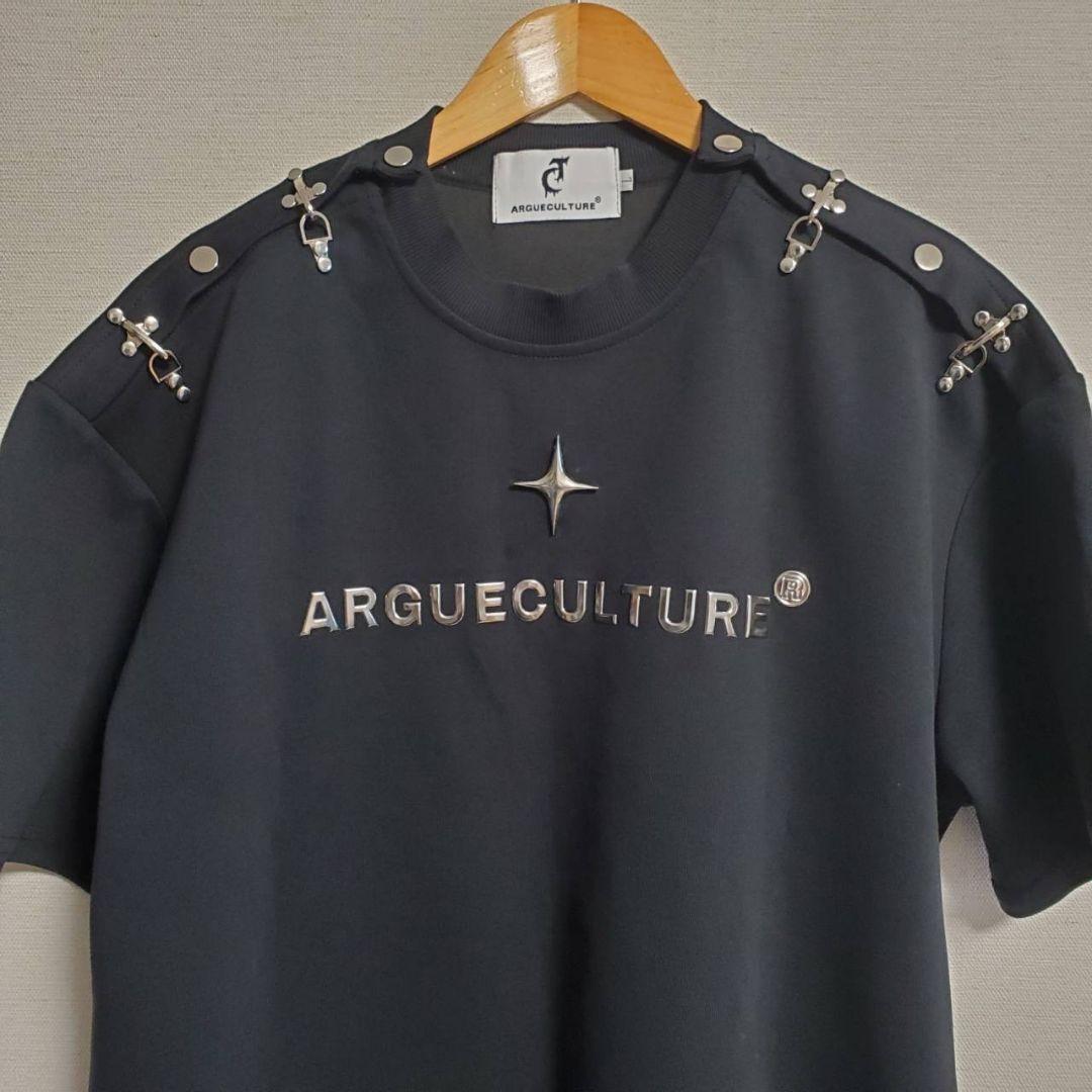 ARGUE CULTURE メタルDETAILデザイン Tシャツ 半袖 ロゴ L