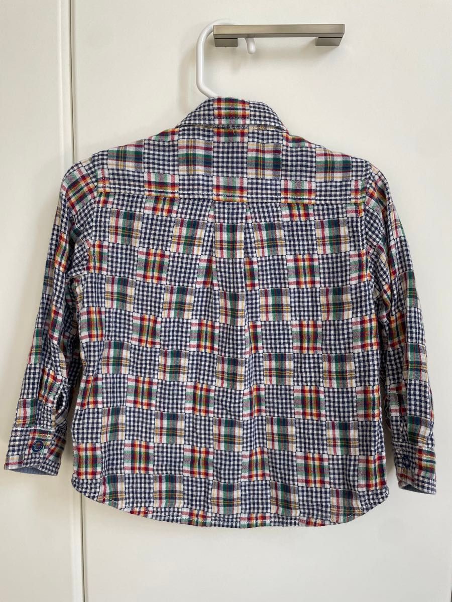 ミキハウス　チェックシャツ　長袖　サイズ90  綿100%