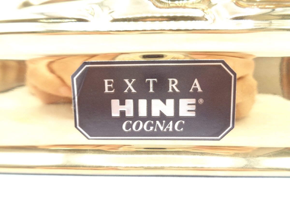 HINE EXTRA ハイン エクストラ ゴールド 金 鹿 陶器 コニャック ブランデー 700ml 40% 古酒 未開栓 X268926の画像5