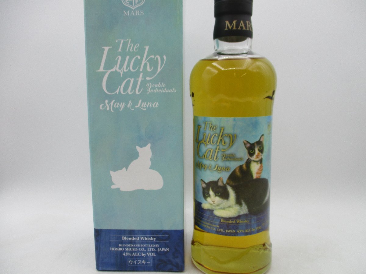 MARS WHISKY THE LUCKY CAT MAY＆LUNA マルス ウイスキー ザ ラッキー キャット メイ＆ルナ 本坊酒造 700ml 43% 箱入 未開栓 古酒 Z52845_画像1