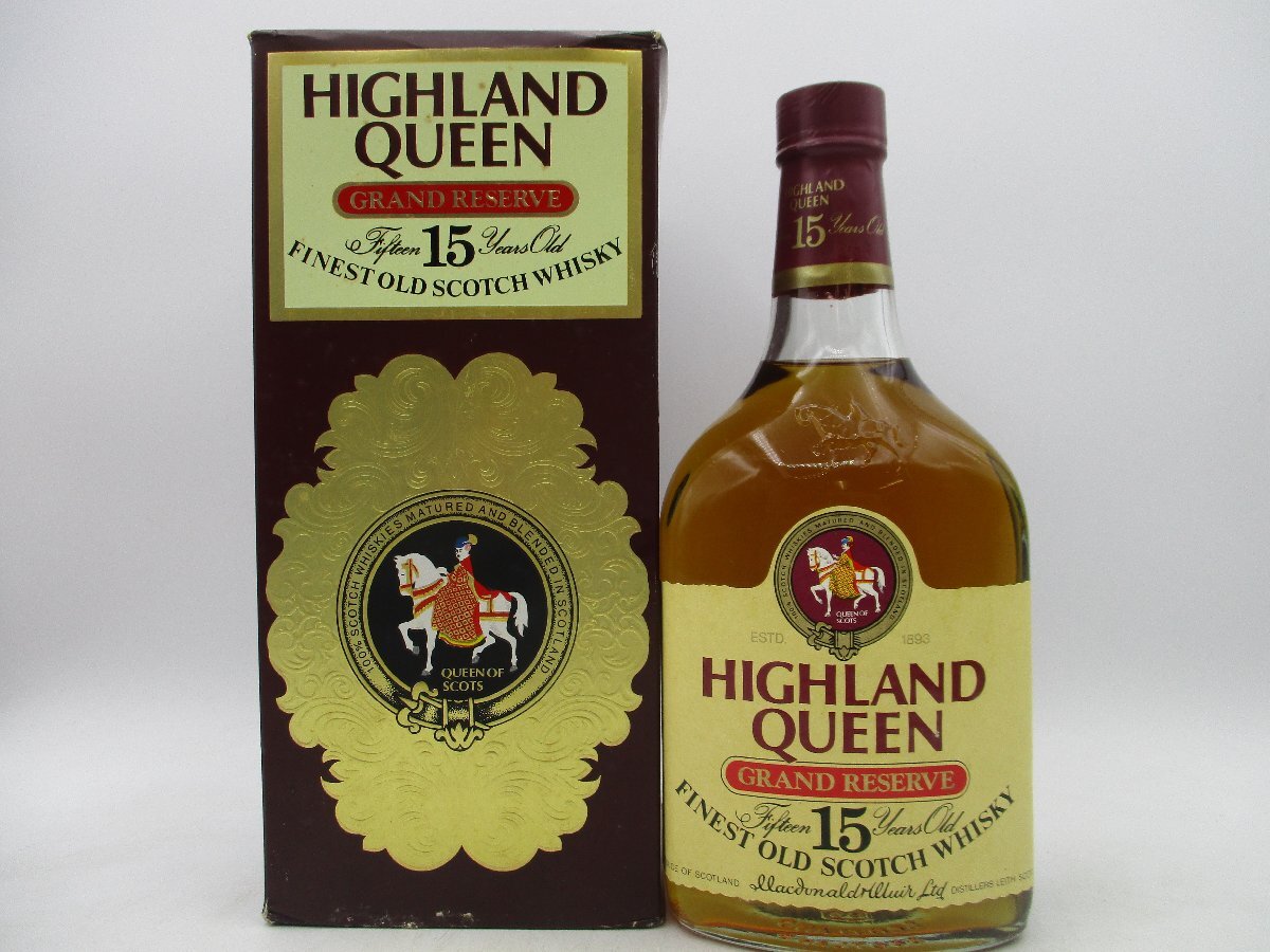 HIGHLAND QUEEN GRAND 15 ハイランド クイーン 15年 グランド リザーブ スコッチ ウイスキー 750ml 43％ 箱入 未開封 古酒 X269708_画像1