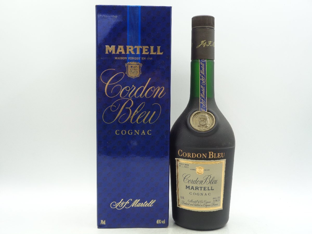 [1 jpy ]~MARTELL CORDON BLEU Martell koru Don blue green bottle cognac brandy 700ml in box unopened old sake X247588