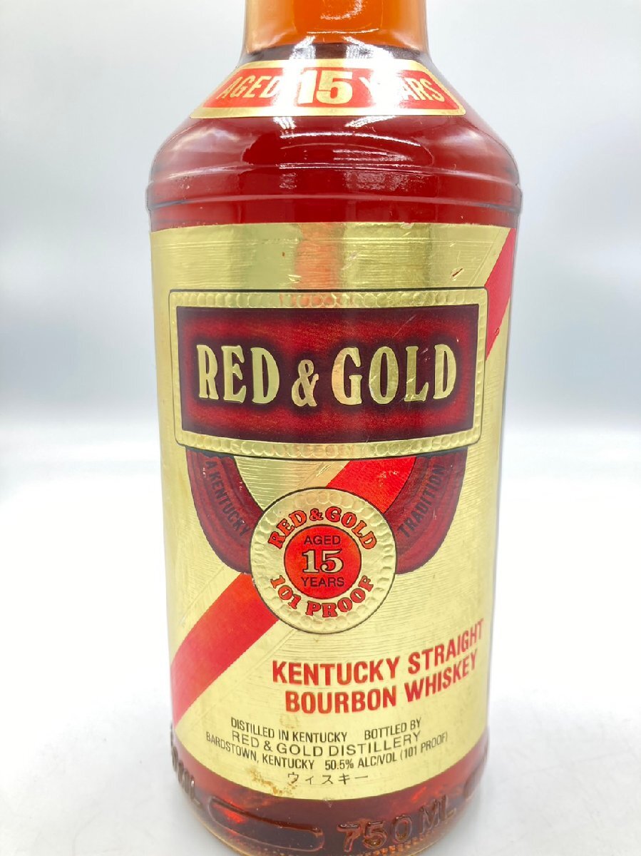 ST【同梱不可】RED＆GOLD レッド&ゴールド ※キャップ破損注意 750ml 50.5% 未開栓 古酒 Z052991の画像4