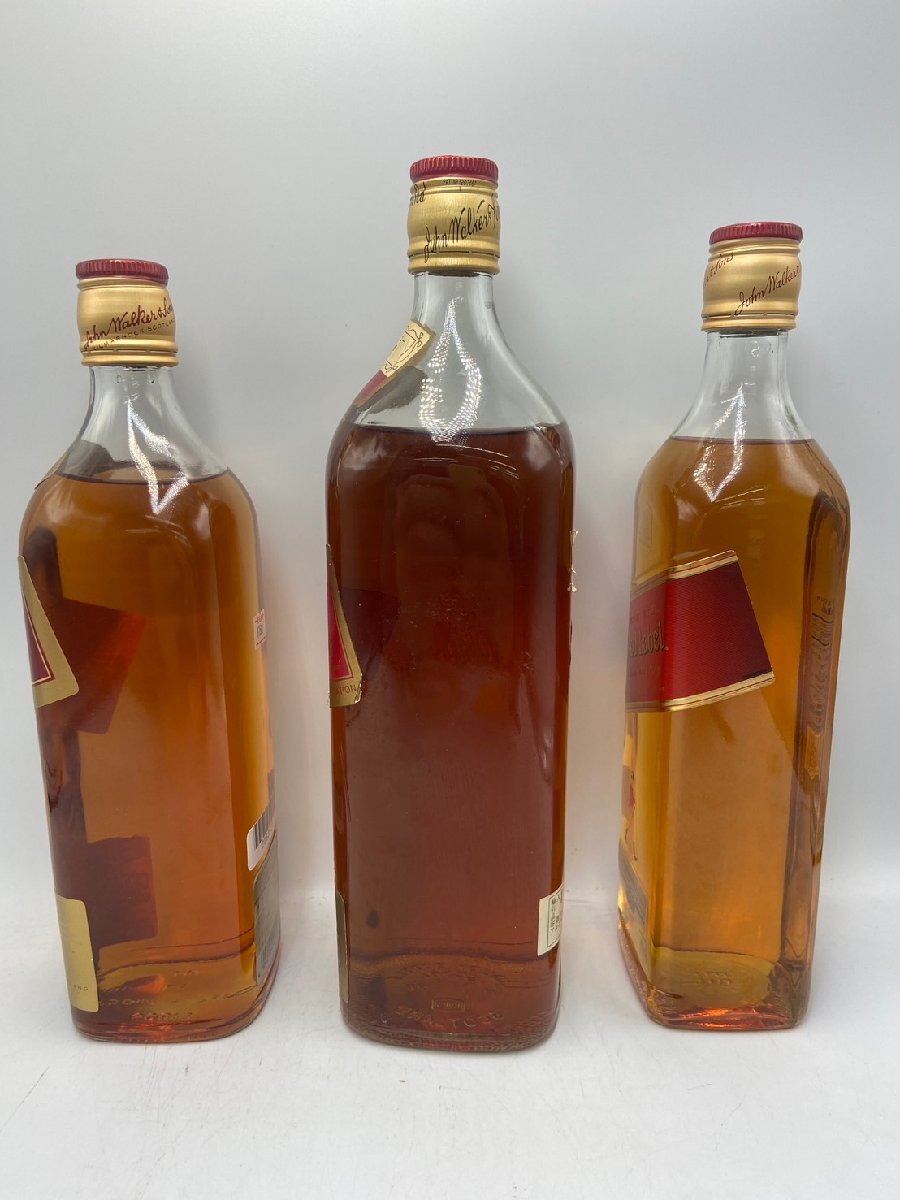 ST【同梱不可】ジョニーウォーカー レッドラベル 3本セット 1.136ml 43%×1 750ml 43%×1 700ml 40%×1 未開栓 古酒 Z046860_画像3