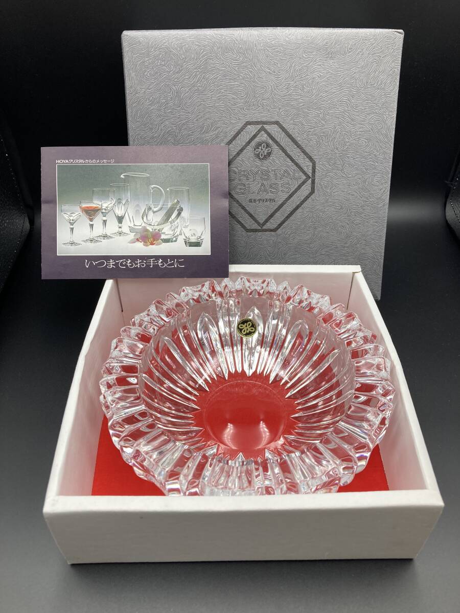 HOYA CRYSTAL ASHTRAY／保谷クリスタル アッシュトレイ クリスタル灰皿 スモーキン ガラス灰皿 卓上灰皿 ②_画像1