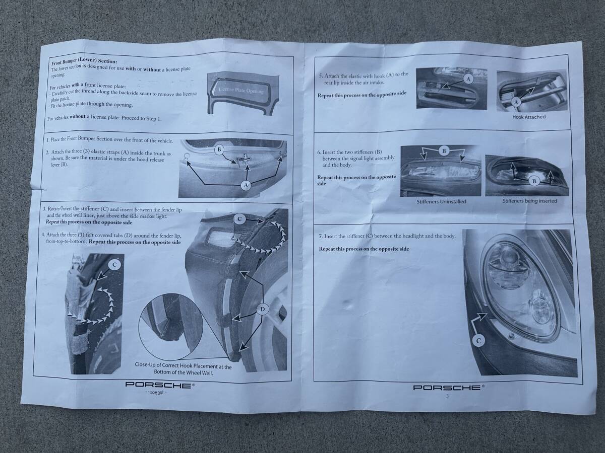 ポルシェUSA純正　911 997バンパーノーズブラ　美品希少　USDM 取説、ケース付ポルシェ997　カレラフルブラ　北米ポルシェ_画像7