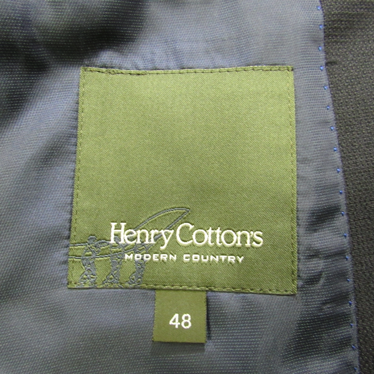 新品同様 レナウン ヘンリーコットンズ Henry Cotton's メンズ 紺ブレザー size48 L相当 春秋 背抜き メタルボタン テーラード ジャケット_画像3