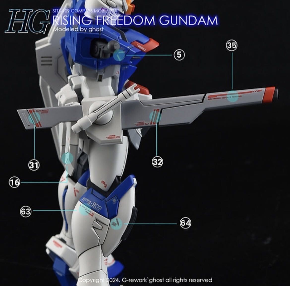 HG 1/144 RISING FREEDOMライジングフリーダムガンダム用水転写式デカール_画像6