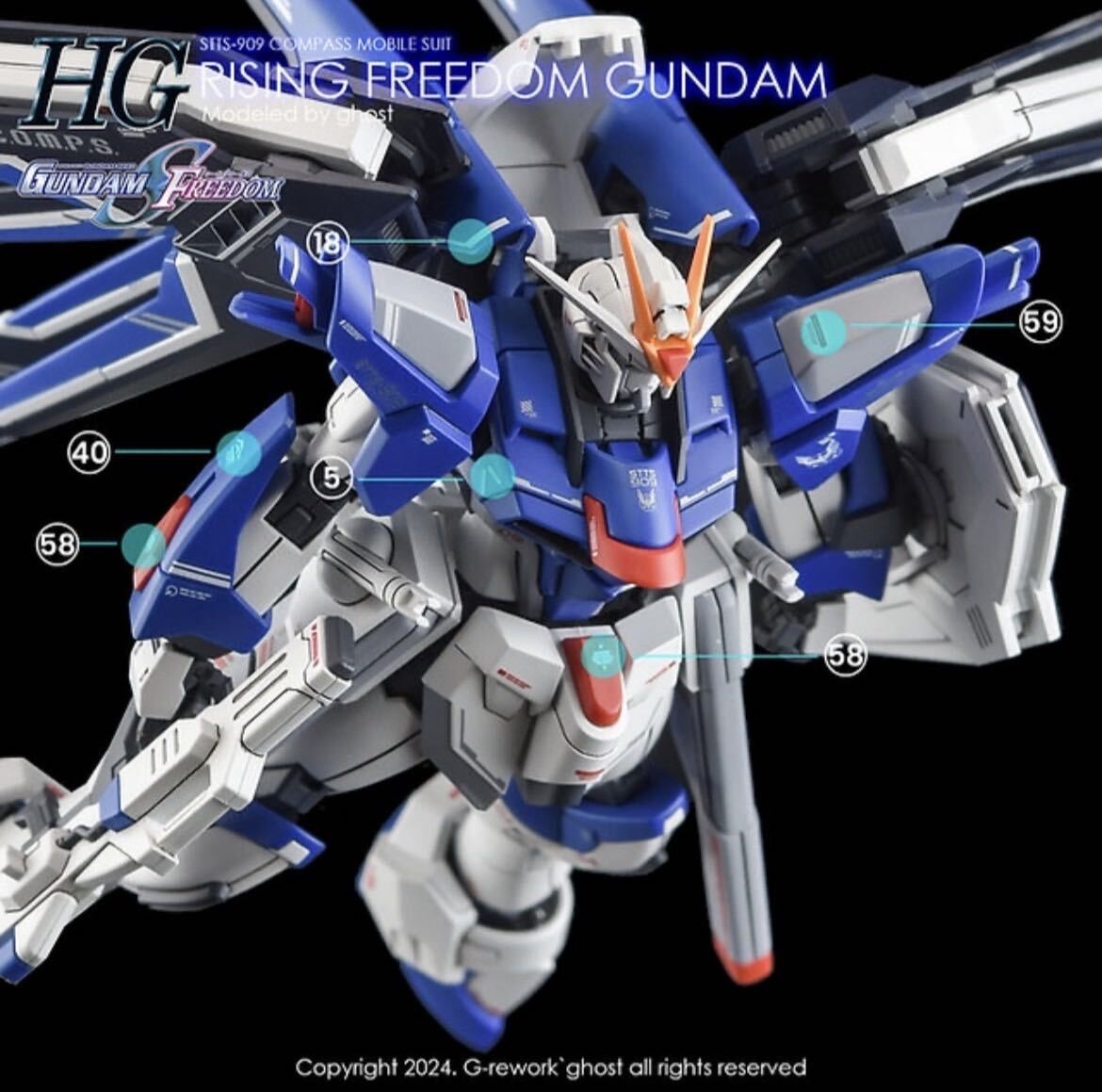 HG 1/144 RISING FREEDOMライジングフリーダムガンダム専用水転写式デカール_画像9