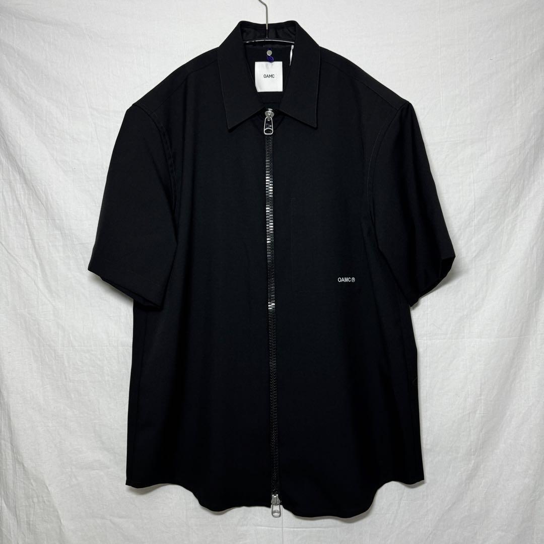 OAMC IAN SHIRT ジップシャツ トロピカルウール ブラック M 半袖